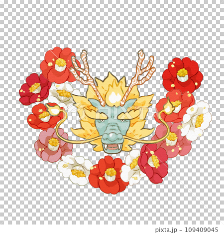 Cute New Year's card illustration for the Year of the Dragon 109409045