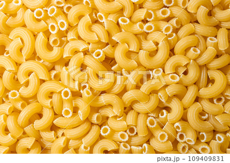 Uncooked Chifferi Rigati Pasta Background 109409831