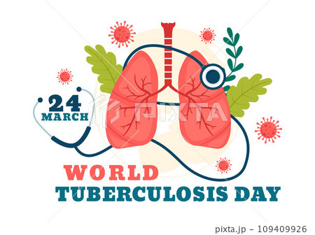 World Tuberculosis Day Vector Illustration on March 24 with Lungs and Bacteria to TB Awareness and Medical in Healthcare Flat Cartoon Background 109409926