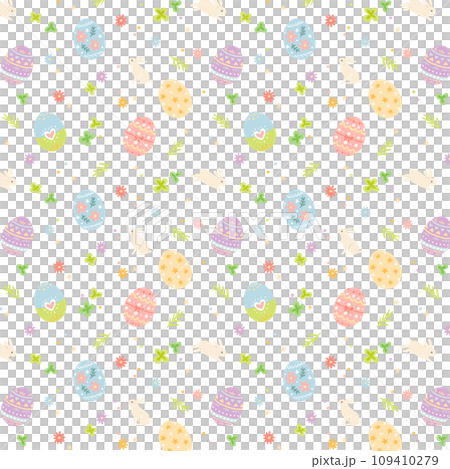 Cute easter illustration seamless pattern 109410279