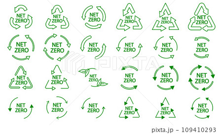 Icon collection with zero emission symbol concept. greenhouse gas carbon credit design set. recycle protect ecological green vector. carbon net zero neutral natural. renewable carbon footprint art Icon collection with zero emission symbol concept. greenhouse gas carbon credit design set. recycle protect ecological green vector. carbon net zero neutral natural. renewable carbon footprint art 109410293