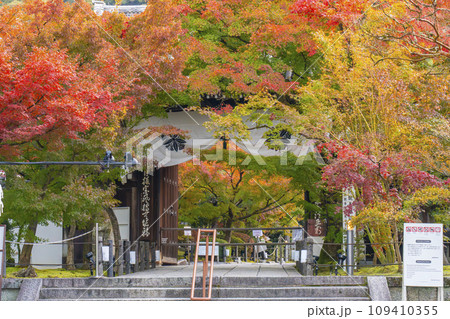 秋の京都 素晴らしい紅葉の永観堂 中門 秋の京都 素晴らしい紅葉の永観堂 中門 109410355