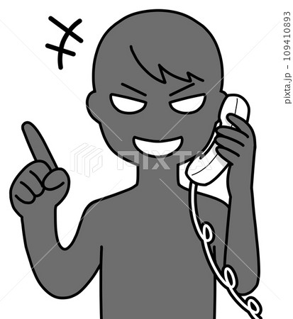 電話で説明する悪人 109410893
