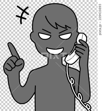電話で説明する悪人 109410893