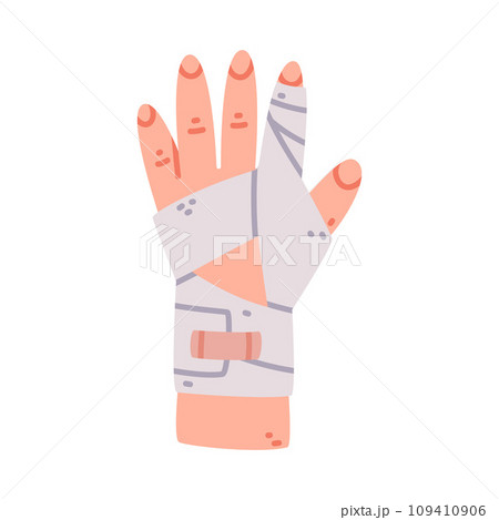 Bandaged Finger First Aid for Injured Body Part Vector Illustration 109410906