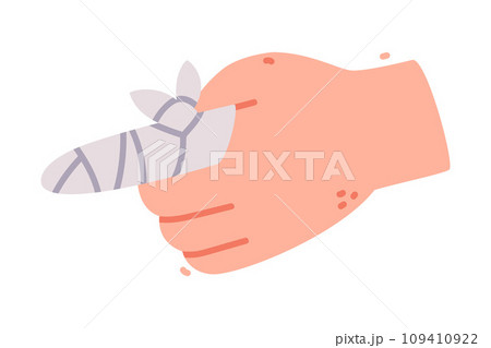 Bandaged Finger First Aid for Injured Body Part Vector Illustration 109410922
