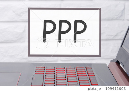 Paycheck Protection Program PPP an inscription on a magnetic board hanging on a brick wall Paycheck Protection Program PPP an inscription on a magnetic board hanging on a brick wall 109411008