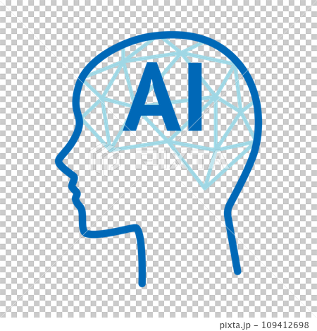 Profile image illustration of thinking AI (Artificial Intelligence) 109412698