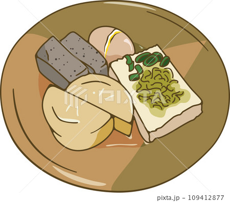 おでん（豆腐おぼろ昆布のせ、大根、卵、こんにゃく） 109412877