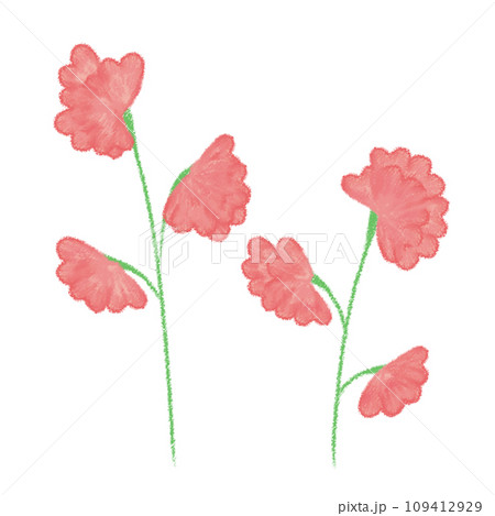 スイートピー クレヨンタッチイラストのイラスト素材 [109412929] - PIXTA