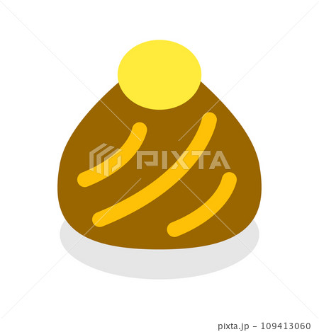 スイーツ、モンブランを表すカラースタイルのアイコン 109413060