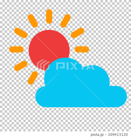 代表天氣、陽光、雲彩、晴天、陰天的顏色樣式圖標 109413120