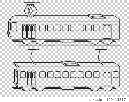 簡單的電車線圖插圖 簡單的電車線圖插圖 109413217