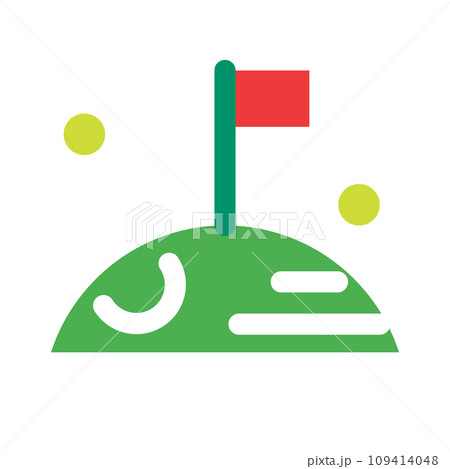 宇宙、月の旗を表すカラースタイルのアイコン 109414048