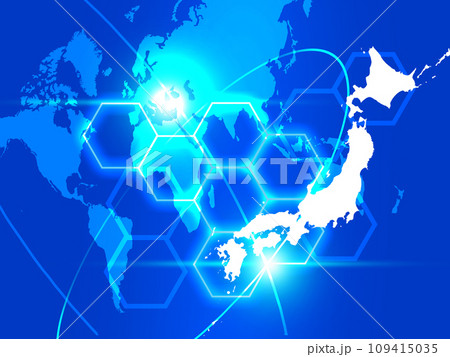 世界地図から飛び出すデジタルで立体的な日本地図 109415035