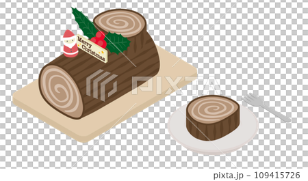 アイソメトリックイラスト:ブッシュドノエル 109415726