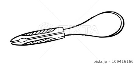A comb for pets. Pet grooming. Doodle style hand drawn. Vector illustration. 109416166