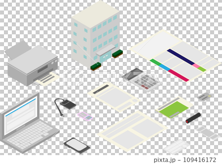アイソメトリックな確定申告に関するアイコンセット 109416172