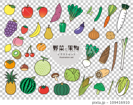 蔬果插畫set_color 蔬果插畫set_color 109416910