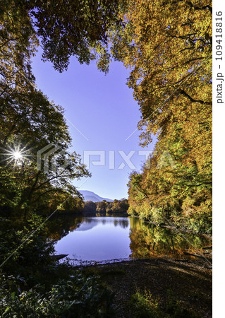 雨飾山の鎌池の紅葉 109418816