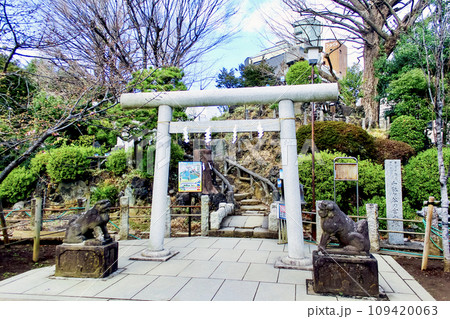 【東京】初春の鳩森八幡神社 千駄ヶ谷の冨士塚の登山口入口 【東京】初春の鳩森八幡神社 千駄ヶ谷の冨士塚の登山口入口 109420063