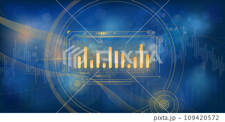 Abstract infographics with charts and golden trend elements. 109420572