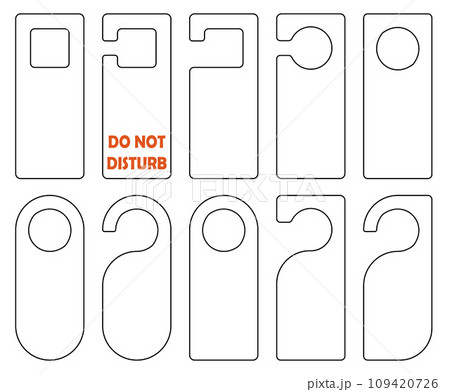 Vector hangers set vector icon. Door lock cards isolated. Don't disturb. 109420726
