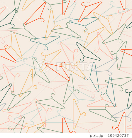 Abstract Colorful Cloth Hanger Vector Graphic Art Seamless Pattern vector illustration 109420737