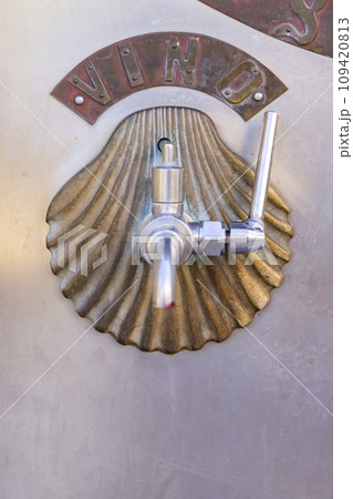 Wine tap in Irache winery, Road to Santiago de Compostela, Navarre, Spain 109420813