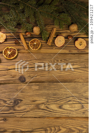 Christmas background with spice and twigs Christmas background with spice and twigs 109421217
