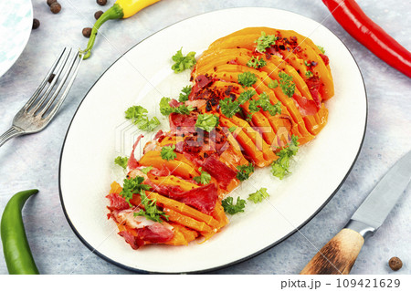 Roasted butternut squash. 109421629
