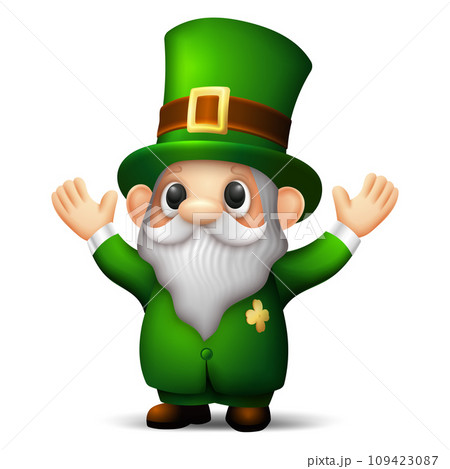 Leprechaun , 3D Cartoon Saint patrick day cartoon character vector  Leprechaun , 3D Cartoon Saint patrick day cartoon character vector  109423087