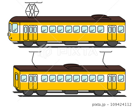 シンプルな路面電車のカラーイラスト 109424112