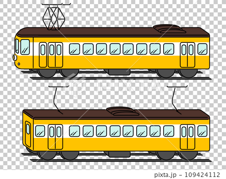 シンプルな路面電車のカラーイラスト 109424112