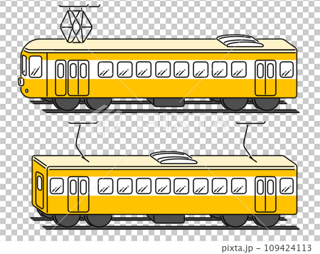 簡單的電車單色插圖 109424113