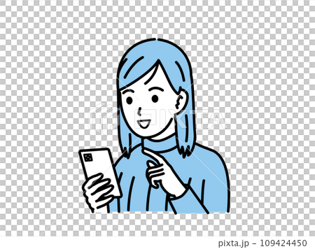 使用智慧型手機的國中和高中女孩 使用智慧型手機的國中和高中女孩 109424450