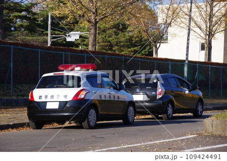 パトカーに止められた車 109424491