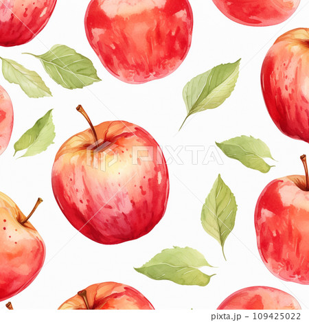 Seamless apple background. Pattern background concept. Watercolor concept. Generative AI 109425022