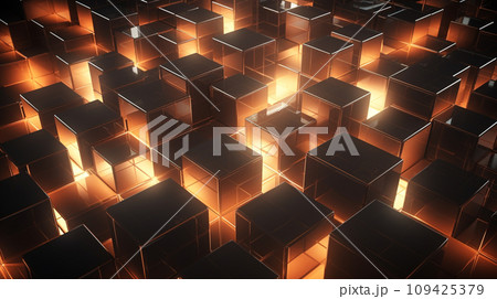 3d square texture background. Shiny background concept. Generative AI 109425379