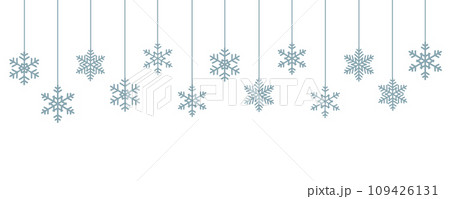 christmas banner with hanging snowflakes border vector illustration EPS10 109426131