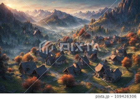 panorama of beautiful countryside, landscape 109426306