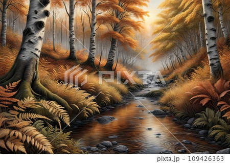 panorama of beautiful countryside, landscape panorama of beautiful countryside, landscape 109426363