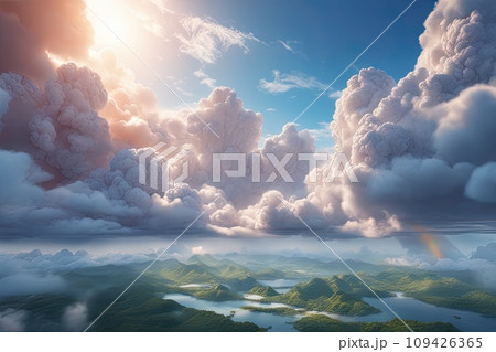 panorama of beautiful countryside, landscape panorama of beautiful countryside, landscape 109426365
