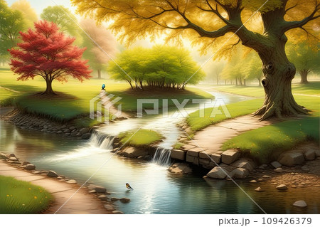 panorama of beautiful countryside, landscape panorama of beautiful countryside, landscape 109426379