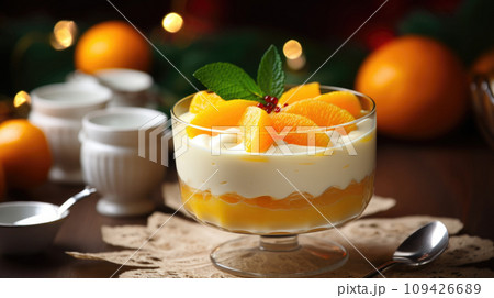 tangerine panna cotta a sweet addition to the Christmas table tangerine panna cotta a sweet addition to the Christmas table 109426689