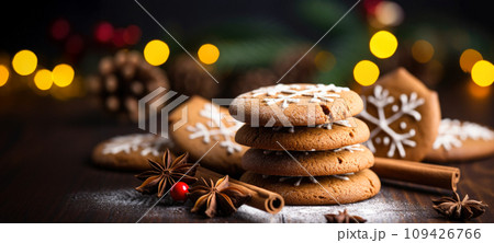 Festive table adorned with Kuchyukai cookies, a cherished Russian delicacy Festive table adorned with Kuchyukai cookies, a cherished Russian delicacy 109426766