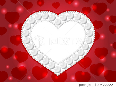 ハートの額縁と赤いハートが舞う背景イラスト ハートの額縁と赤いハートが舞う背景イラスト 109427722