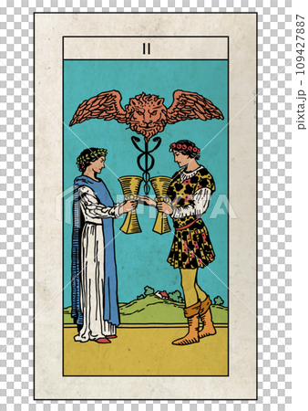 騎士塔羅牌小阿那聖杯 2 騎士塔羅牌小阿那聖杯 2 109427887