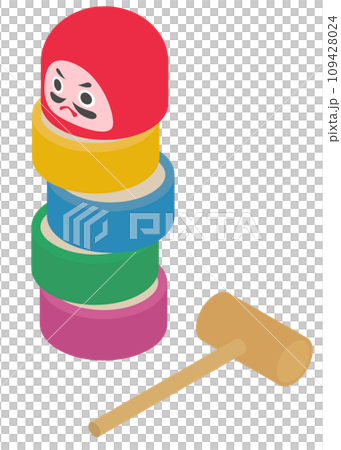 Isometric illustration: Daruma drop Isometric illustration: Daruma drop 109428024