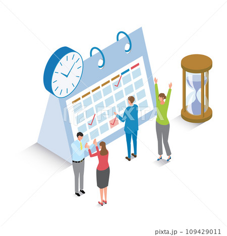 期日までに余裕があるビジネスチームのイラスト 109429011